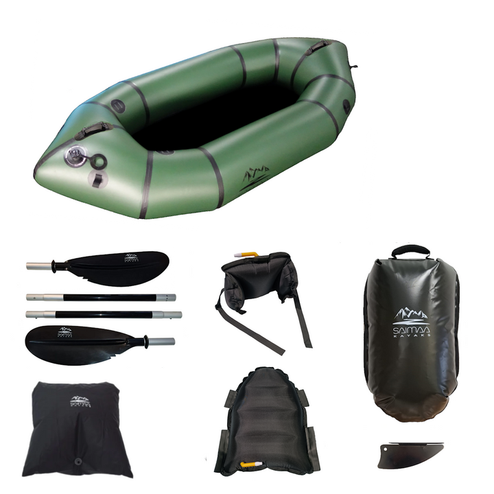Packraft Feather Army Green - leicht zu tragen (200 x 88 cm)