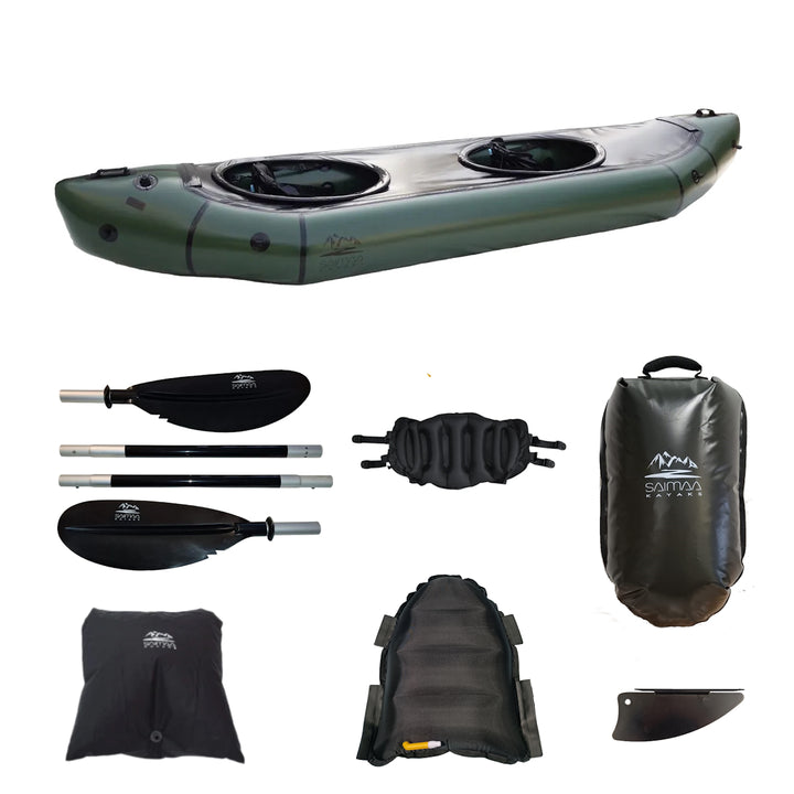 Packraft Adventure Twin XXL - geräumiges Zwei-Personen-Packraft für große Paddler (380 x 99 cm)