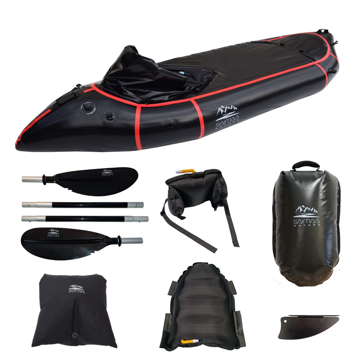 Packraft Adventure Schwarz für längere Touren (275 x 88 cm)