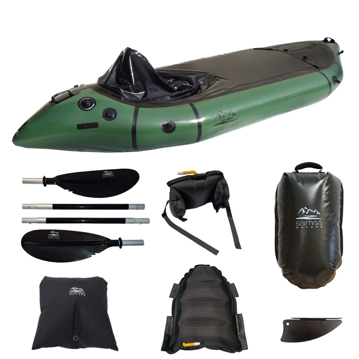 Packraft Adventure Army Green für längere Touren (275 x 88 cm)